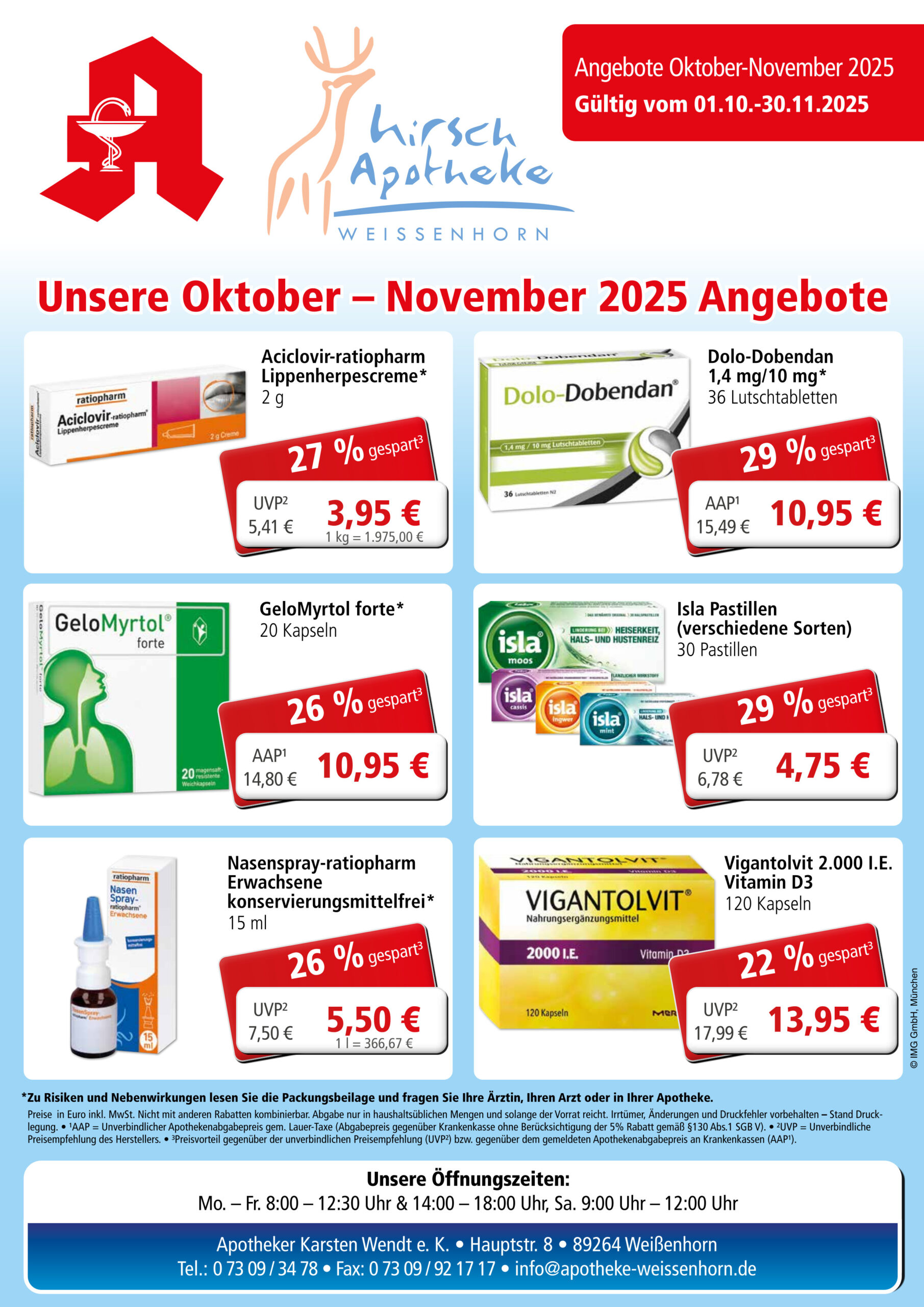 Hirsch-Apotheke-Weissenhorn-Flyer-Oktober-November-2025-Seite-1